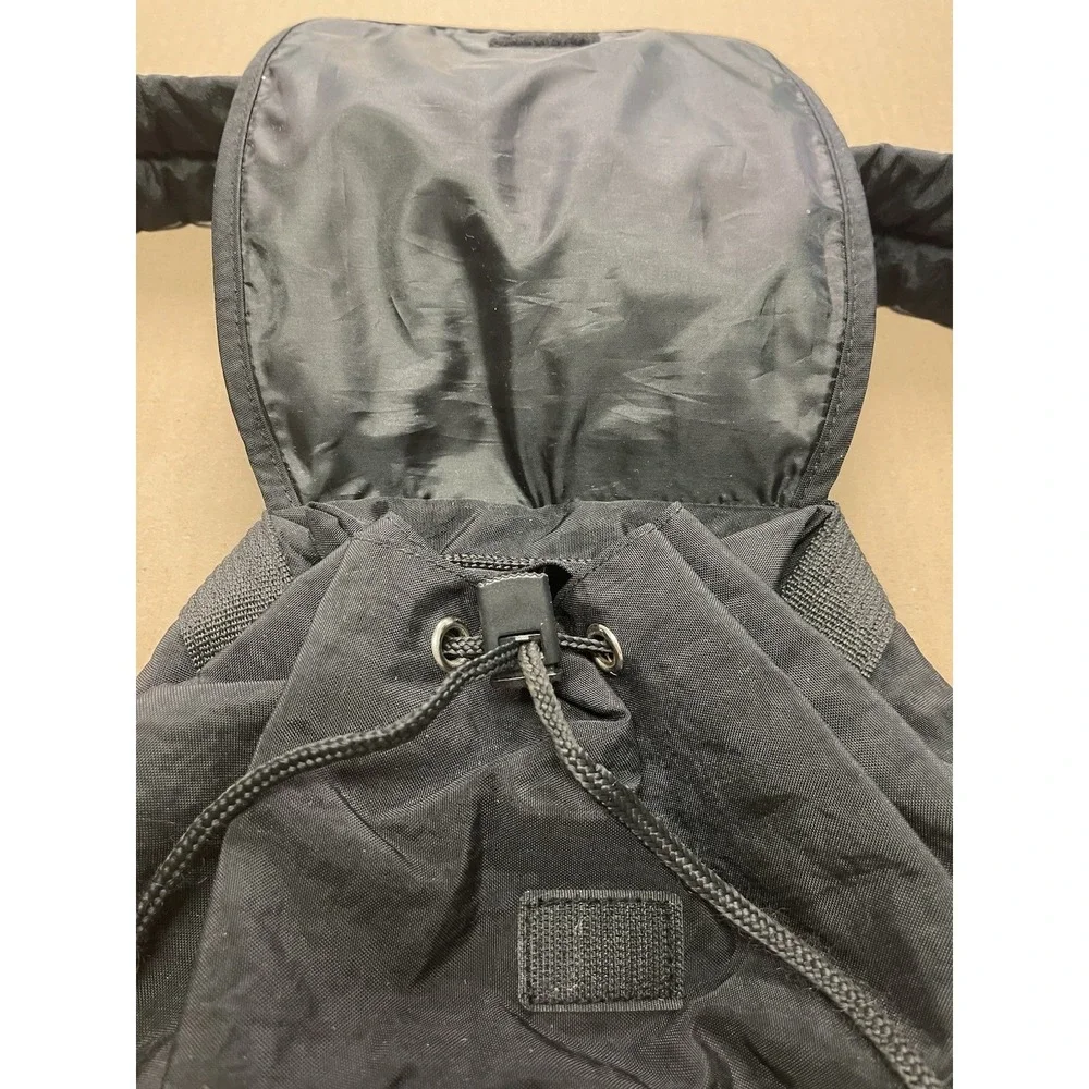 Vintage Walt Disney World Black Drawstring Backpack Embroidered 